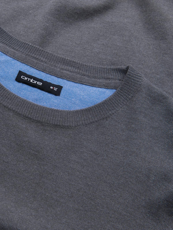 Ombre Clothing Klasický pánsky sveter s okrúhlym výstrihom Oblečenie Ombre