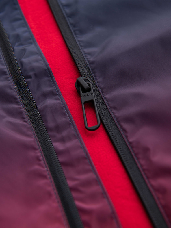 Ombre Clothing Červená a modrá pánska športová bunda od Ombre Clothing