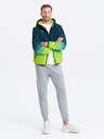 Ombre Clothing Zelená a petrolejová pánska športová bunda Ombre Clothing
