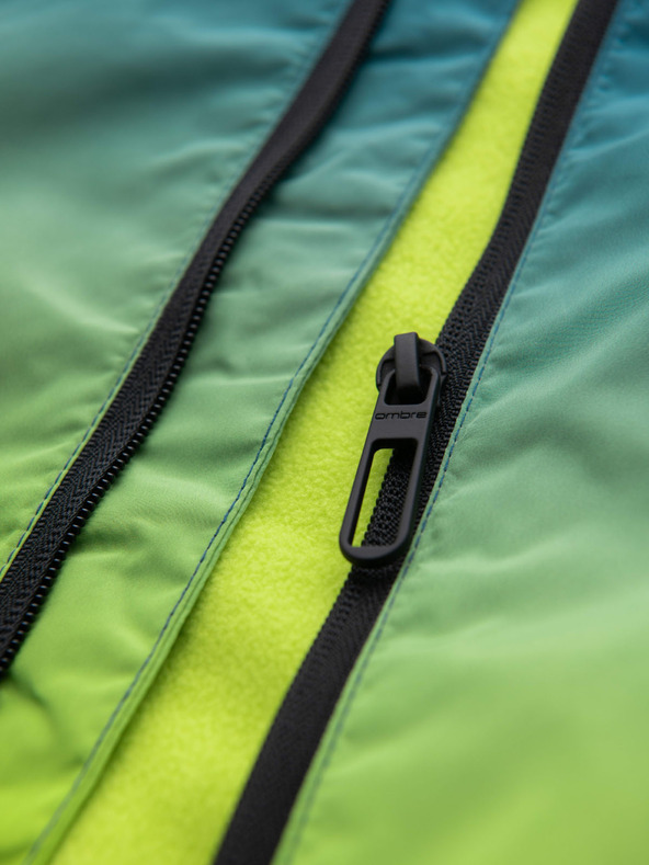 Ombre Clothing Zelená a petrolejová pánska športová bunda Ombre Clothing