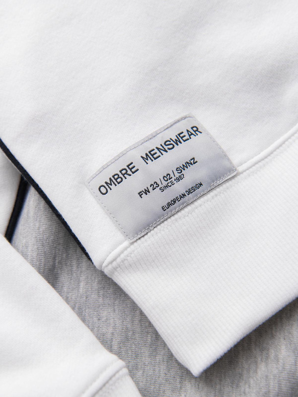 Ombre Clothing Sivá a biela pánska mikina Ombre Clothing