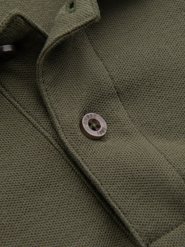 Ombre Clothing Zelená pánska základná polokošeľa Ombre Oblečenie