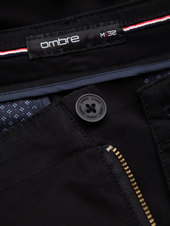 Ombre Clothing Čierne pánske cargo šortky Ombre Oblečenie