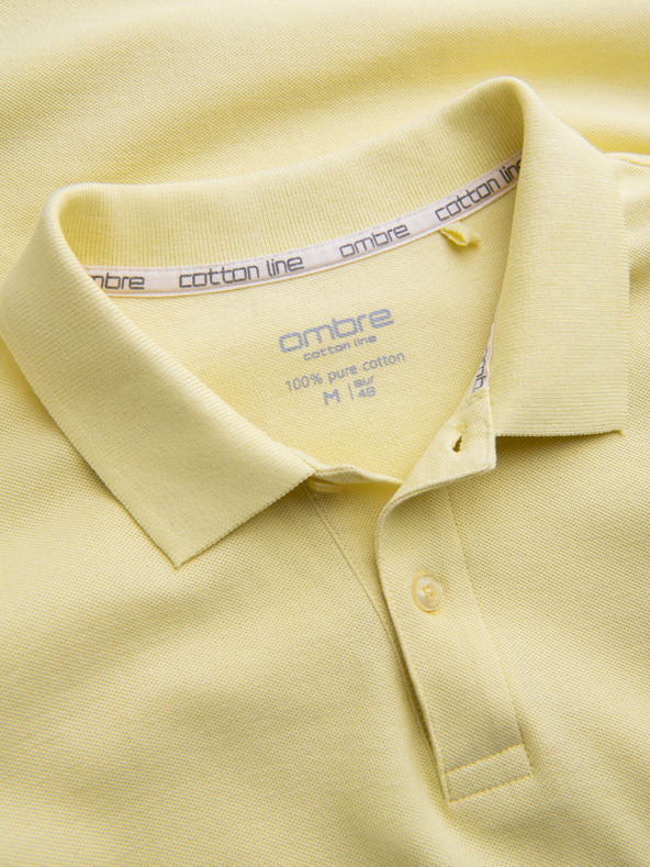 Ombre Clothing Žltá pánska základná polokošeľa Ombre Clothing