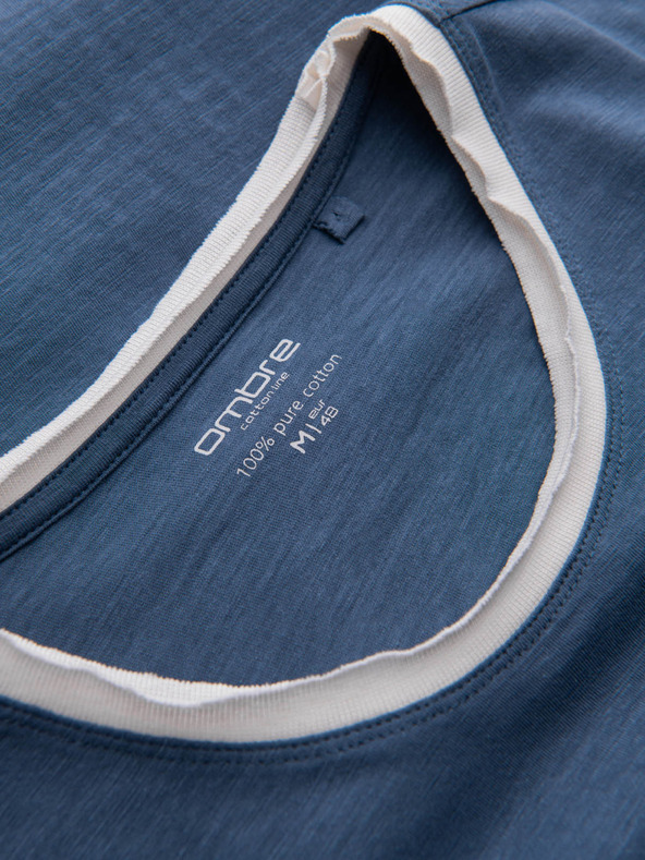 Ombre Clothing Tmavomodré pánske tričko Ombre Clothing