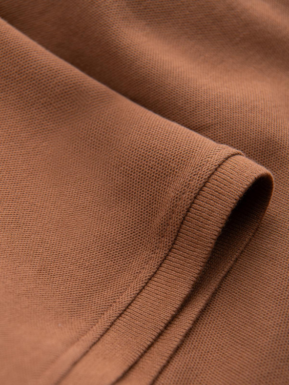 Ombre Clothing Hnedé pánske základné polo tričko Ombre Clothing