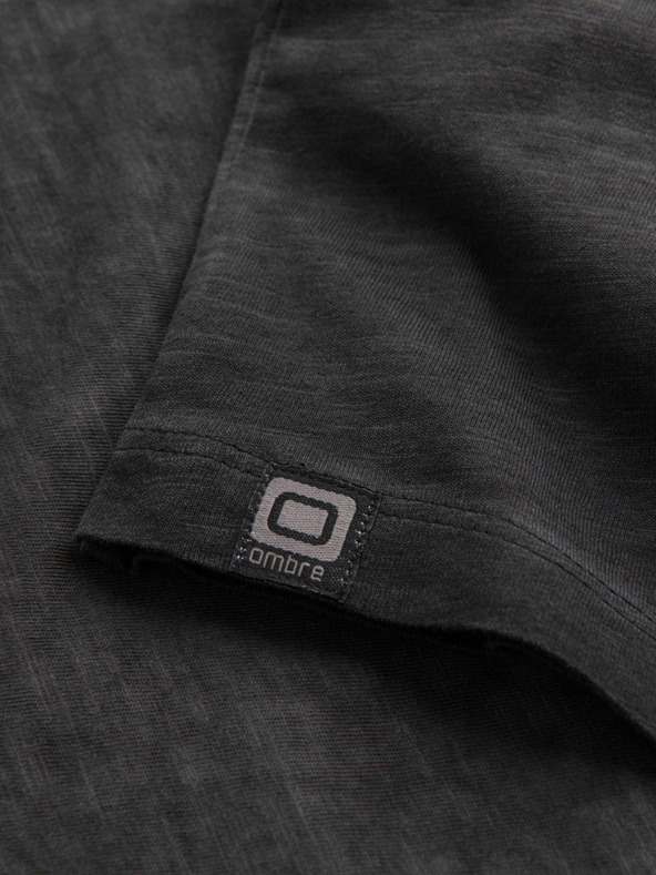 Ombre Clothing Čierne pánske pruhované tričko Ombre Clothing