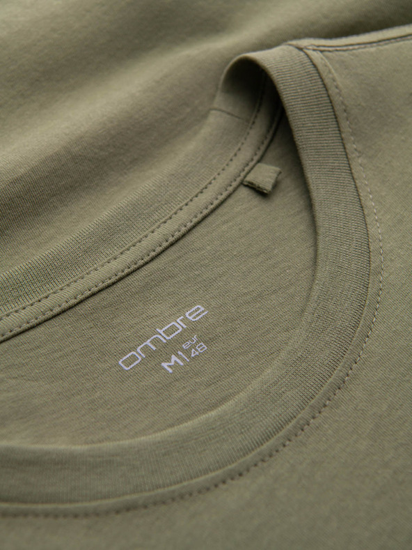 Ombre Clothing Zelené pánske tričko s potlačou Ombre Clothing