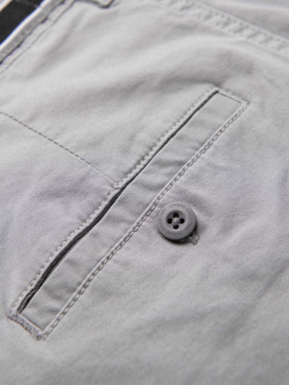 Ombre Clothing Svetlošedé pánske chino nohavice s ozdobným opaskom Ombre Clothing