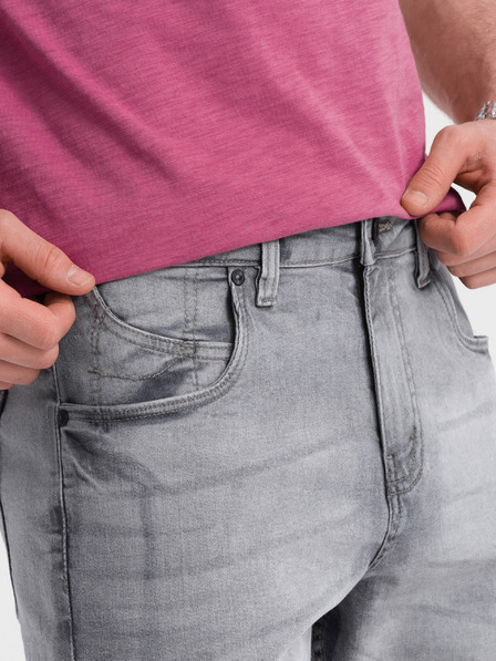 Ombre Clothing Šedé pánske džínsové šortky Ombre Oblečenie