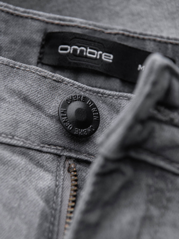 Ombre Clothing Šedé pánske džínsové šortky Ombre Oblečenie