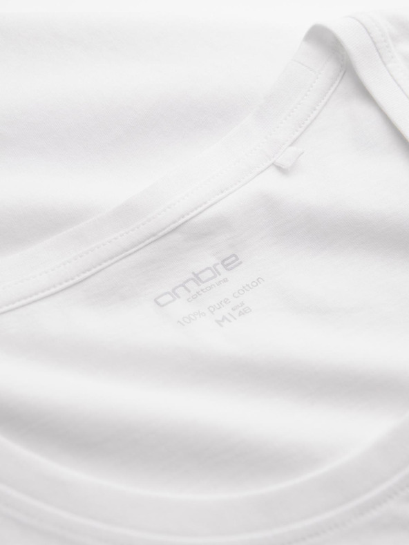 Ombre Clothing Biele bavlnené pánske základné tielko Ombre Clothing