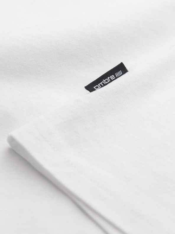 Ombre Clothing Biele bavlnené pánske základné tielko Ombre Clothing