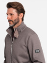 Ombre Clothing Šedá pánska bunda s vysokým golierom a flísovým vnútrom Ombre Clothing