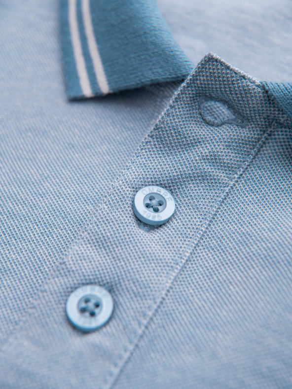 Ombre Clothing Svetlomodré pánske pruhované polo tričko Ombre Clothing