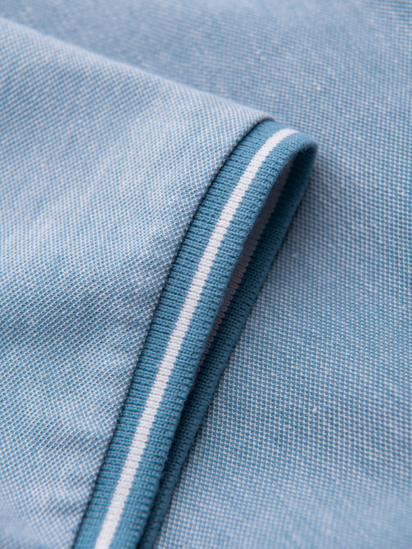 Ombre Clothing Svetlomodré pánske pruhované polo tričko Ombre Clothing