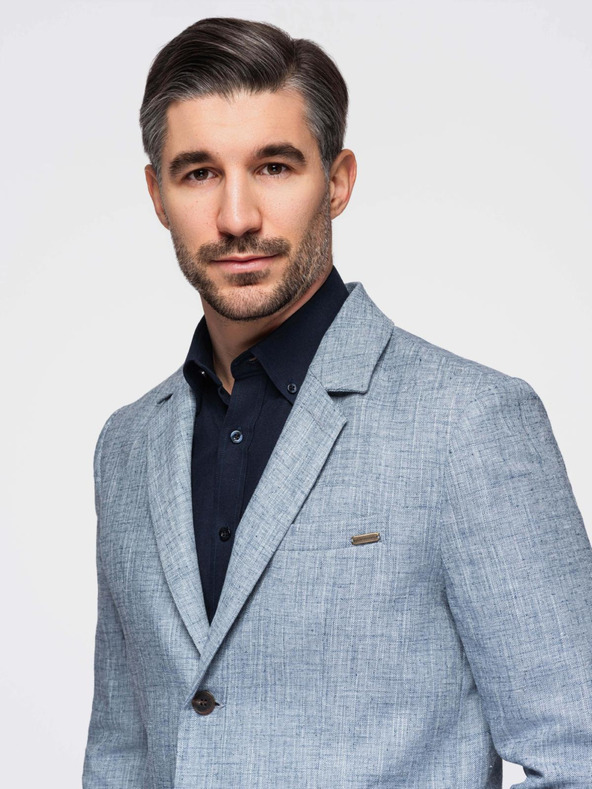 Ombre Clothing Svetlomodré pánske sako Ombre Clothing