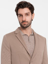 Ombre Clothing Béžové pánske sako s vreckami Ombre Clothing