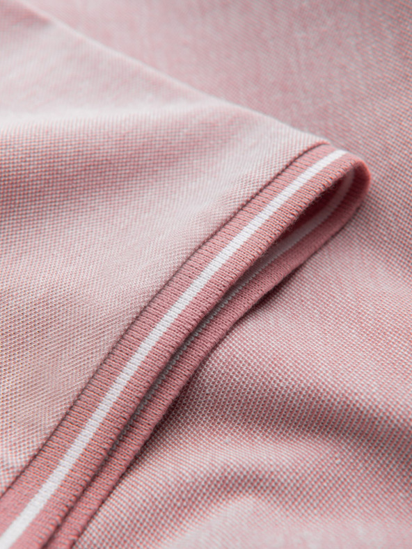 Ombre Clothing Melange pánske polo tričko s pruhovaným golierom Ombre Clothing