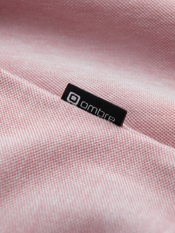 Ombre Clothing Melange pánske polo tričko s pruhovaným golierom Ombre Clothing