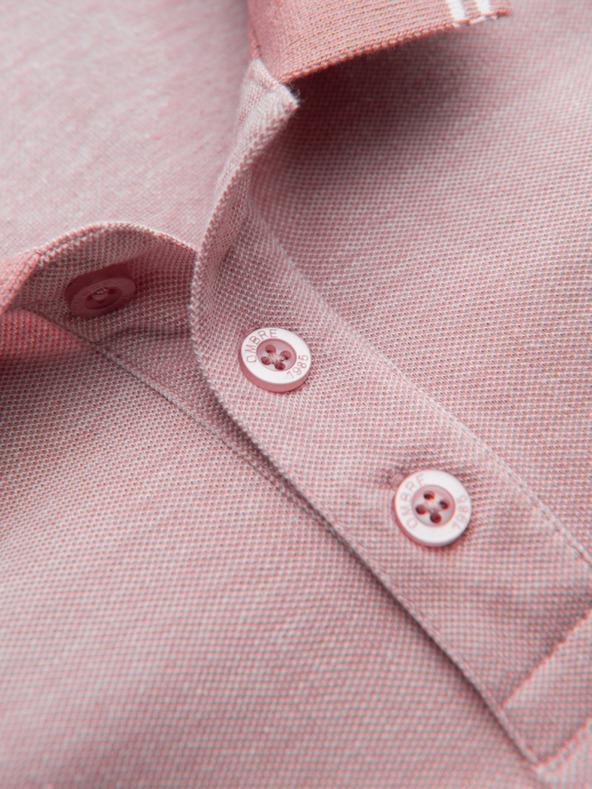 Ombre Clothing Melange pánske polo tričko s pruhovaným golierom Ombre Clothing