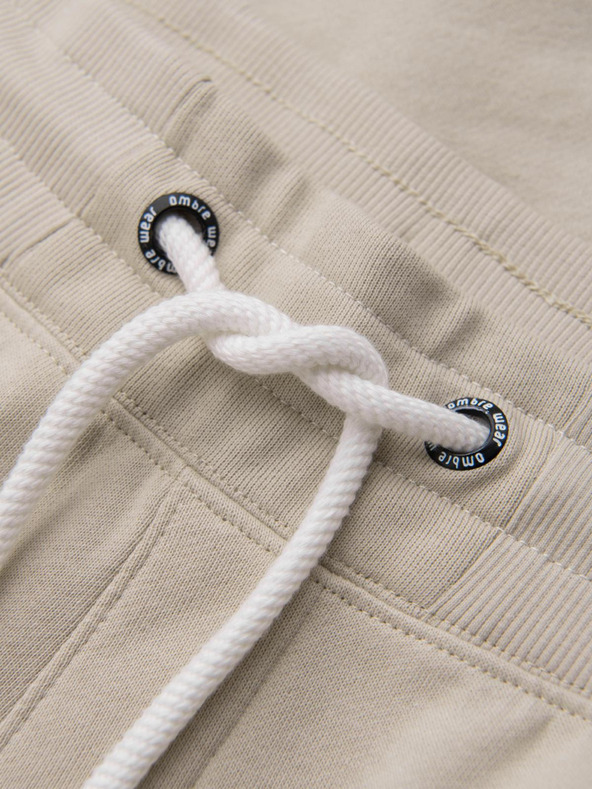 Ombre Clothing Béžové pánske tepláky Ombre Clothing