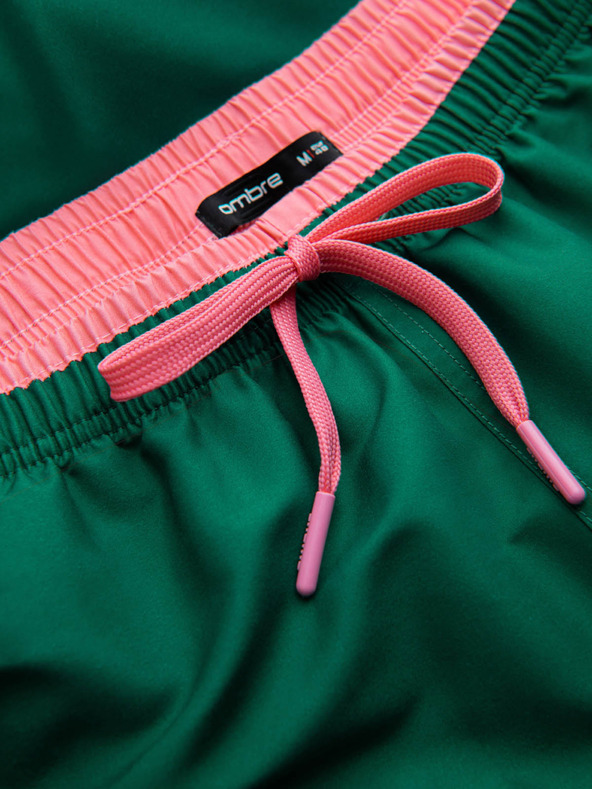 Ombre Clothing Zelené pánske rebrované plavky Ombre Clothing