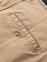 Ombre Clothing Béžové pánske chino nohavice s ozdobným opaskom Ombre Clothing