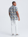 Ombre Clothing Biele pánske vzorované tričko s krátkym rukávom Ombre Clothing
