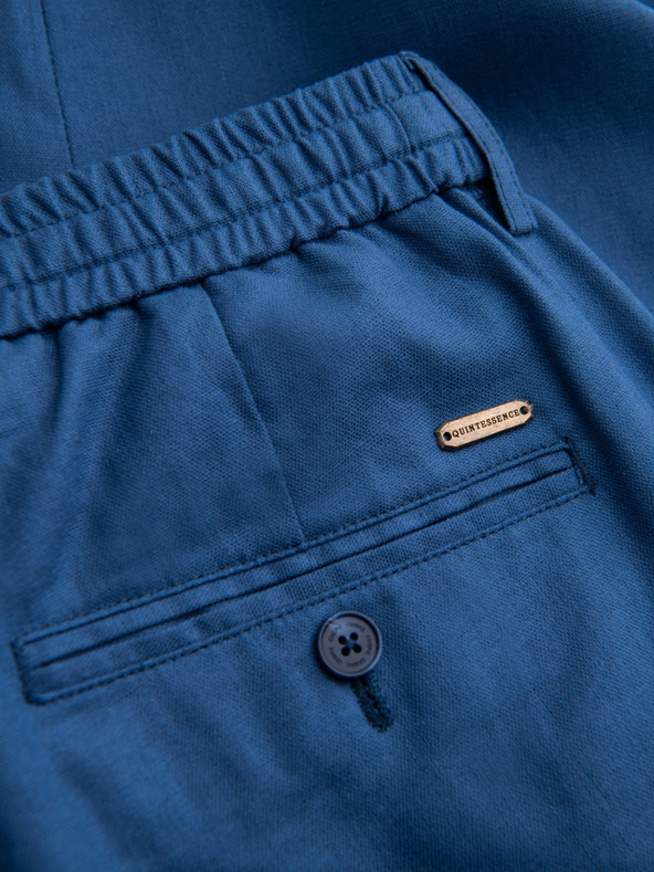 Ombre Clothing Modré pánske chino nohavice s plátnom Ombre Clothing