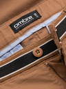 Ombre Clothing Hnedé pánske chino nohavice s ozdobným opaskom Ombre Oblečenie