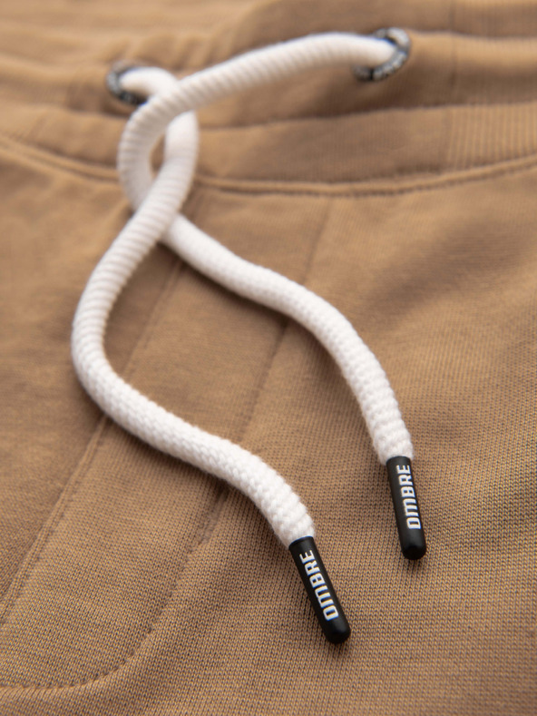 Ombre Clothing Hnedé pánske jogger nohavice Ombre Oblečenie