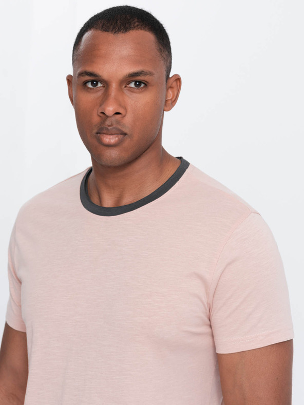 Ombre Clothing Ružové pánske tričko Ombre Oblečenie