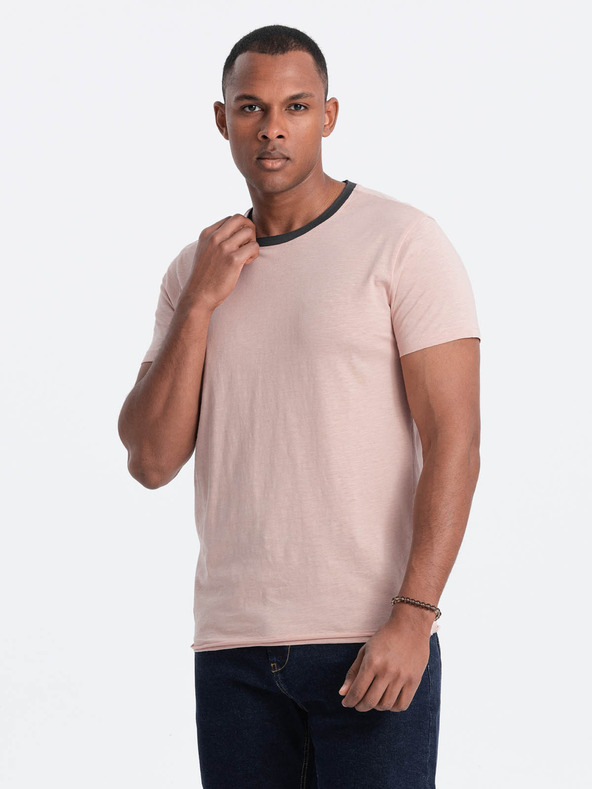 Ombre Clothing Ružové pánske tričko Ombre Oblečenie