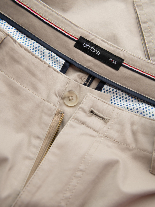 Ombre Clothing Béžové pánske Cargo šortky Ombre Oblečenie