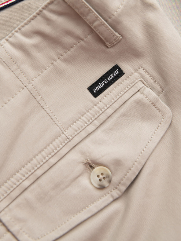 Ombre Clothing Béžové pánske Cargo šortky Ombre Oblečenie