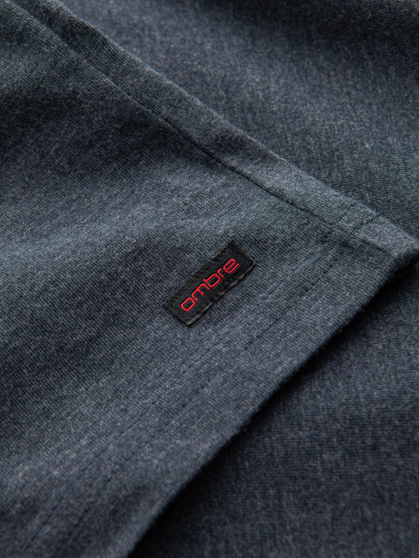 Ombre Clothing Modré pánske tričko s okrúhlym výstrihom Ombre Oblečenie