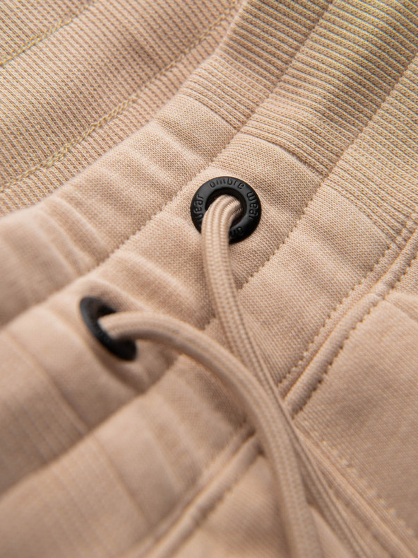 Ombre Clothing Béžové pánske základné teplákové šortky Ombre Oblečenie