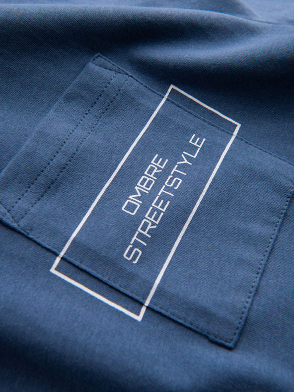 Ombre Clothing Pánske bavlnené tričko s potlačou Ombre Pocket Ombre Streetstyle Ombre oblečenie