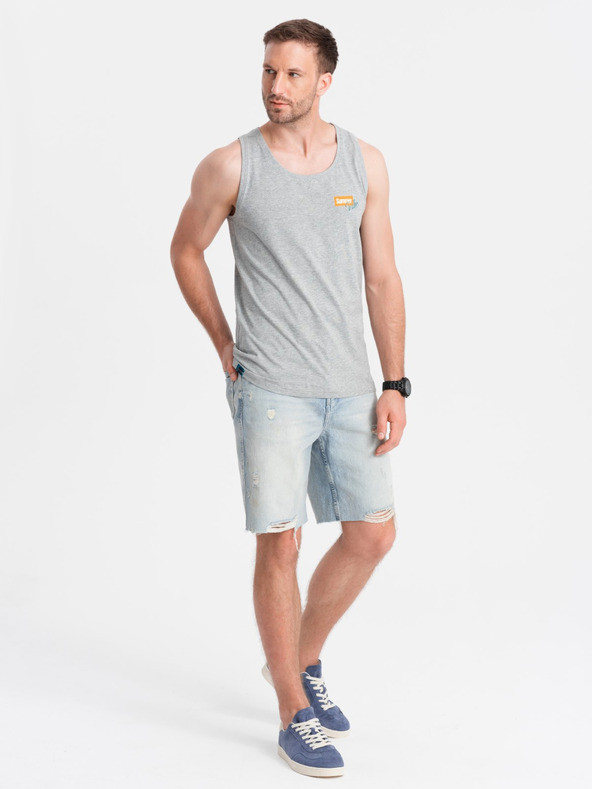 Ombre Clothing Pánske bavlnené tielko s potlačou Summer Vibe Ombre Oblečenie