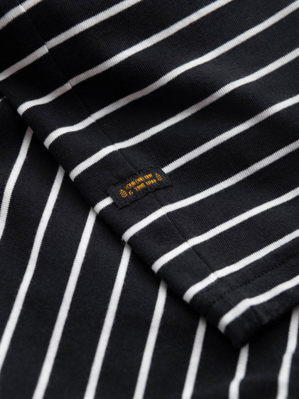 Ombre Clothing Pánske pruhované tričko s nášivkou Ombre Oblečenie