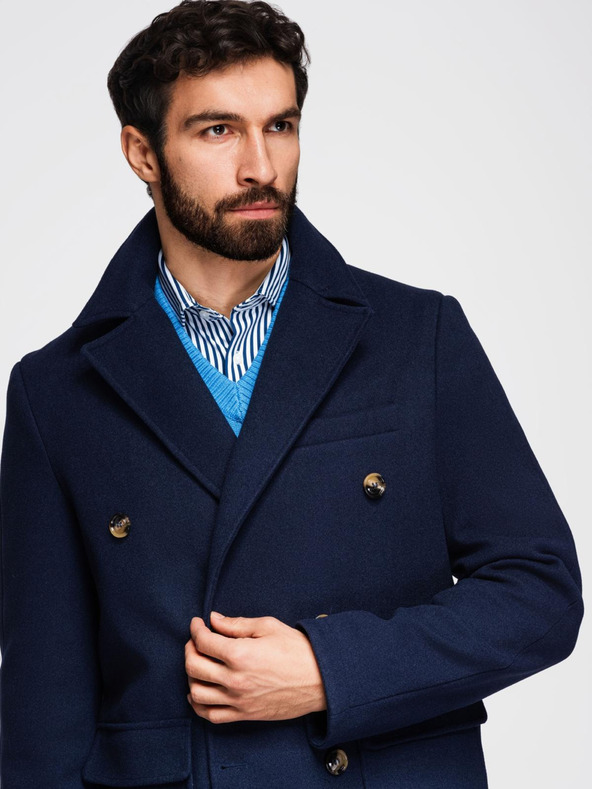 Ombre Clothing Pánsky dvojradový kabát Ombre Clothing