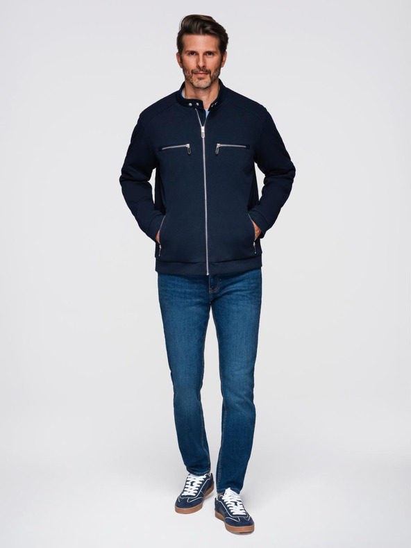 Ombre Clothing Pánska bunda so stojačikom a vreckami Ombre Clothing