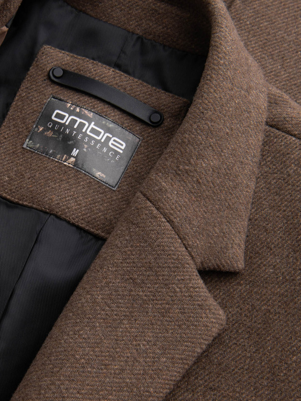 Ombre Clothing Elegantný pánsky jednoradový kabát zo zmesi vlny Ombre Clothing V1 OM-COWC-0114