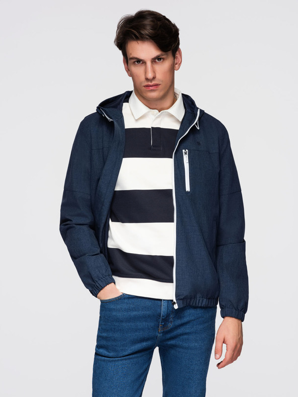 Ombre Clothing Pánska ľahká športová bunda s flísovou podšívkou Ombre Clothing