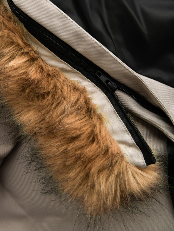 Ombre Clothing Pánska dlhá bunda parka s kapucňou Ombre Clothing