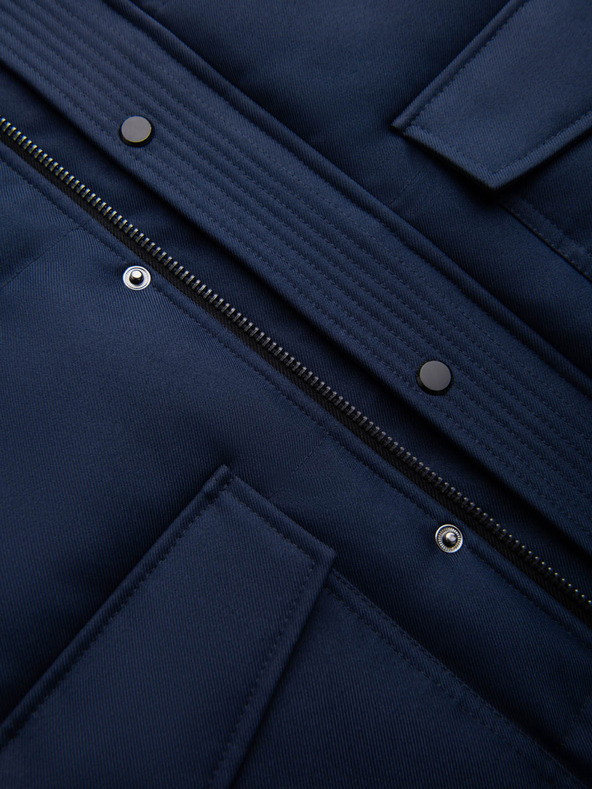 Ombre Clothing Pánska dlhá bunda parka s kapucňou Ombre Clothing