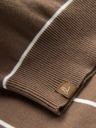 Ombre Clothing Pánsky ležérny sveter s vodorovnými pruhmi hnedý Ombre Oblečenie