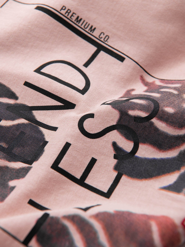 Edoti EDOTI Pánske tričko s potlačou, svetloružové