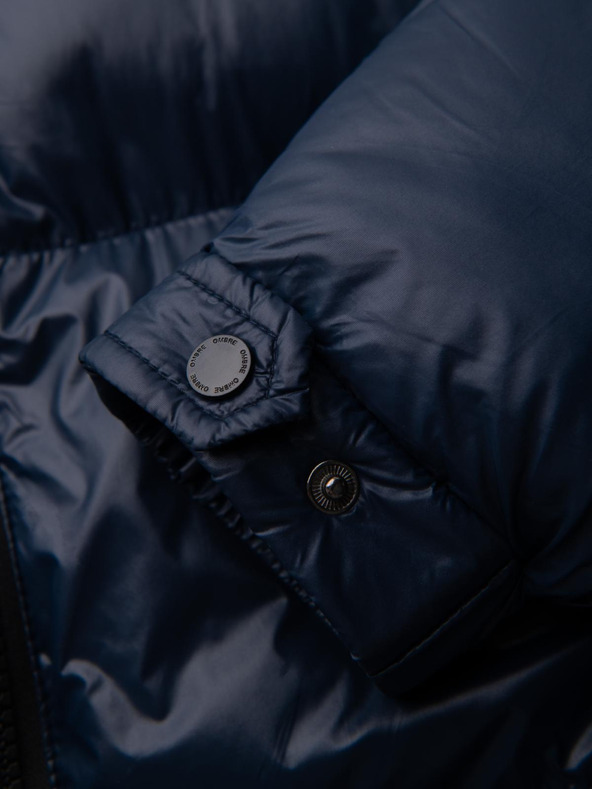 Ombre Clothing Pánska teplá bunda s rebrovanými lemami Ombre Clothing